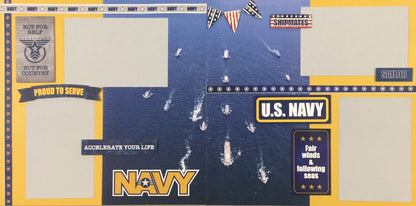 Premade Page (2) 12X12 NAVY Scrapbook @Scrapbooksrus 