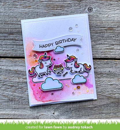 Lawn Cuts UNICORN PICNIC Custom  Craft Dies 19pc. Scrapbooksrus 