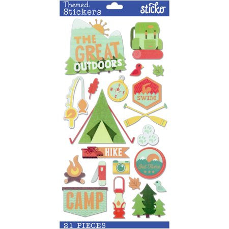 Ek Success THE GREAT OUTDOORS 2 Sticko Stickers 21pc Scrapbooksrus 