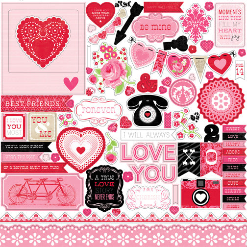 Echo Park LOVE STORY 12”x12” 13pc COLLECTION KIT Scrapbooksrus 