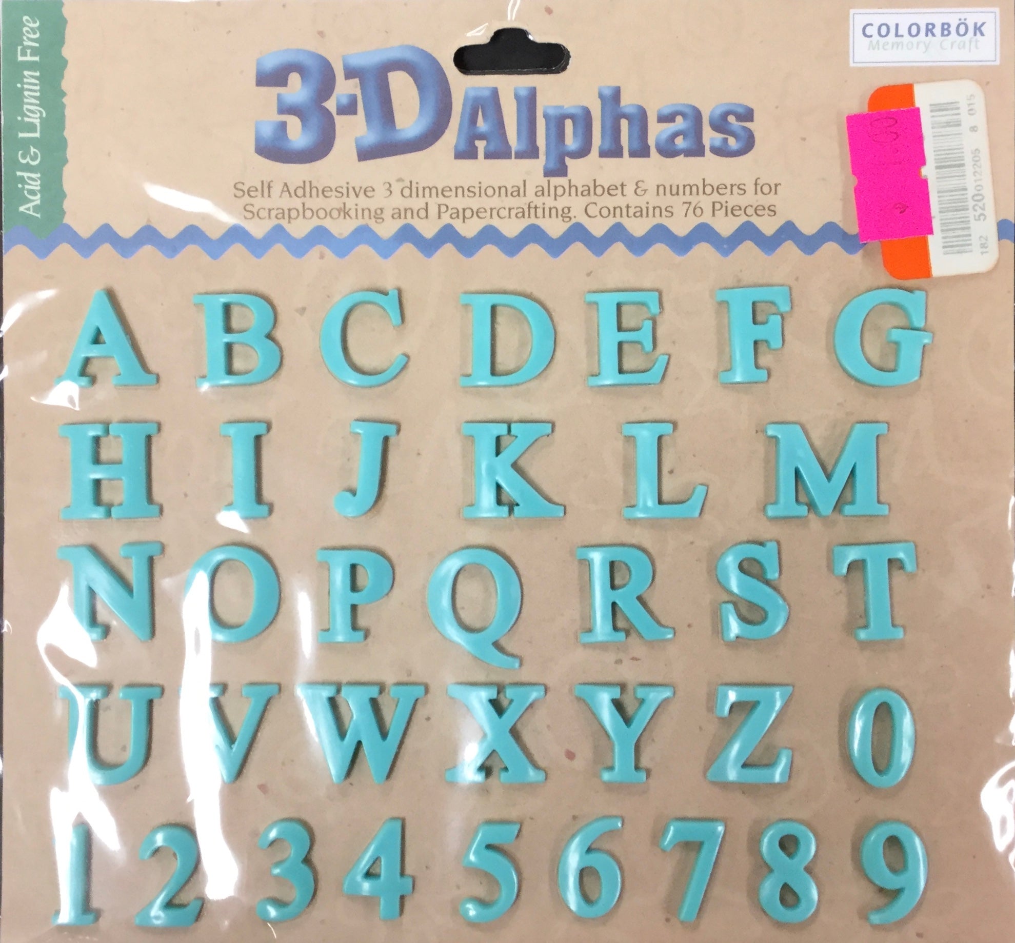 Colorbok Memory Craft 3D ALPHAS 76pc Baby Blue Scrapbooksrus 