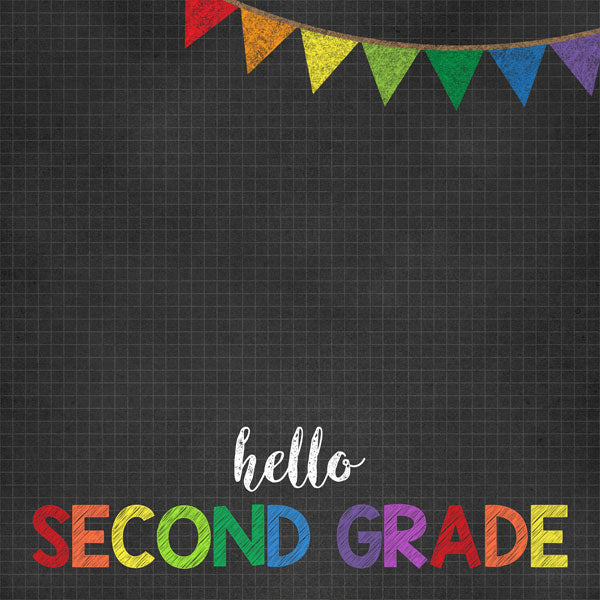 HELLO SCHOOL 12&quot;X12&quot; Paper Kît 14pc Scrapbook Customs Scrapbooksrus 