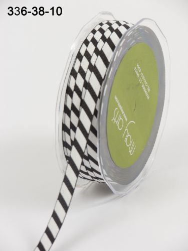 May Arts 1/4&quot; DIAGONAL STRIPE Ribbon 1 yard yd - Scrapbook Kyandyland