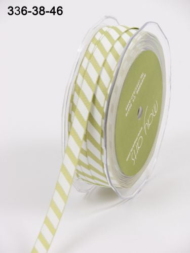 May Arts 1/4&quot; DIAGONAL STRIPE Ribbon 1 yard yd - Scrapbook Kyandyland