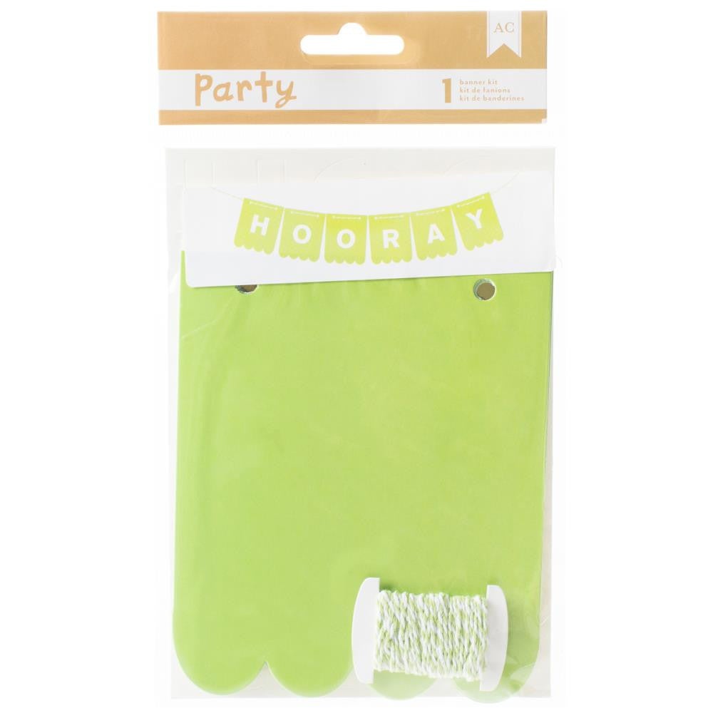 American Crafts DIY Party Banner Kit Green &amp; White - Scrapbooksrus