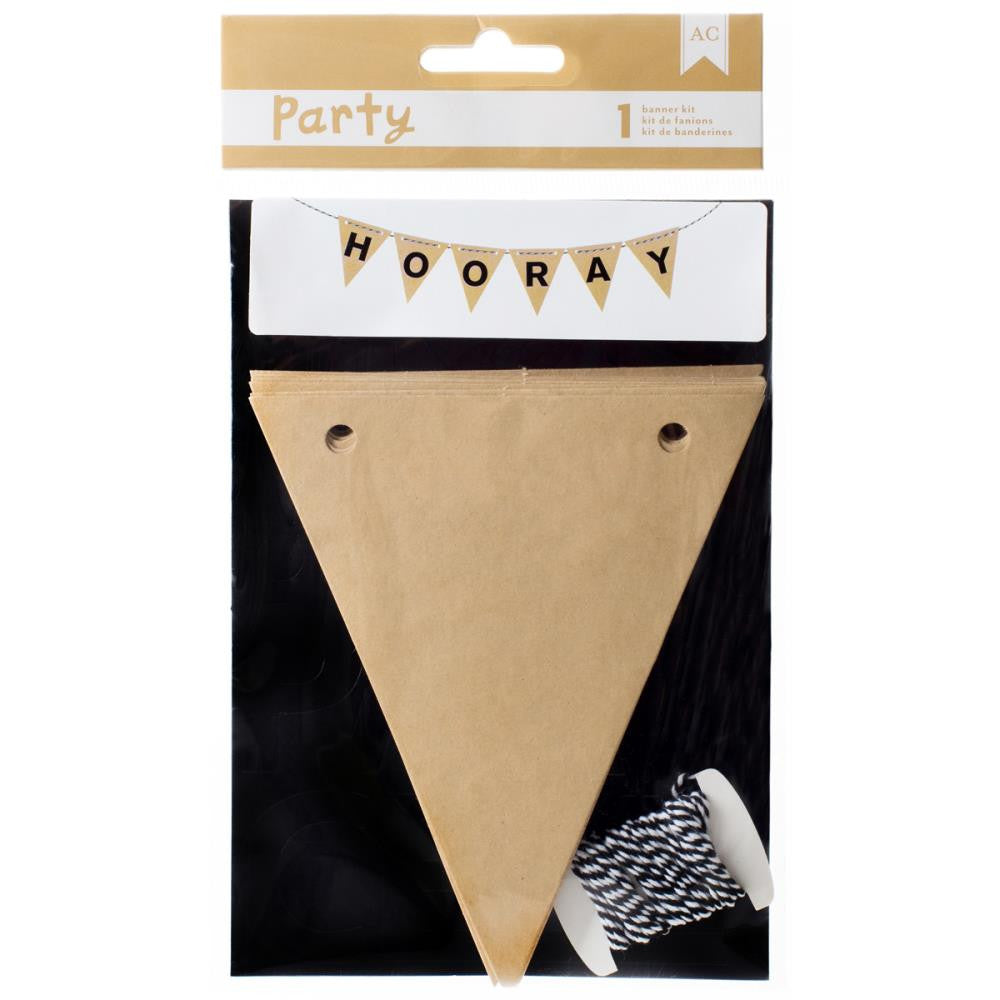 American Crafts DIY Party Banner Kit Kraft &amp; Black - Scrapbooksrus