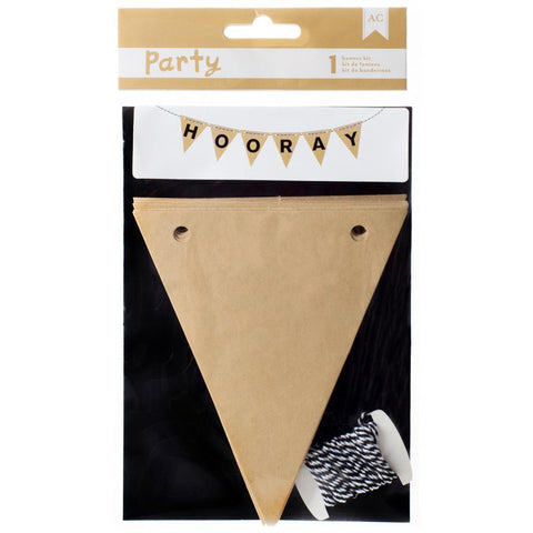 American Crafts DIY Party Banner Kit Kraft & Black - Scrapbooksrus