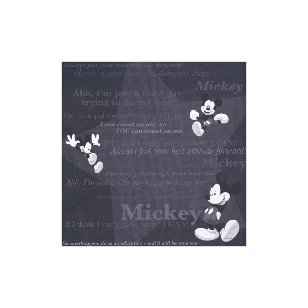 Disney Sandylion MICKEY TONAL Black 12&quot;X12&quot; Scrapbook Paper Sheet - Scrapbooksrus