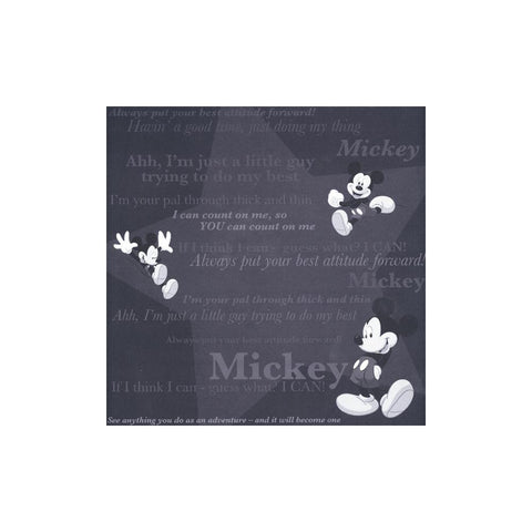 Disney Sandylion MICKEY TONAL Black 12"X12" Scrapbook Paper Sheet - Scrapbooksrus