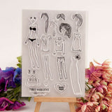 DRESS UP GIRL Clear Acrylic Stamp Set 20pc