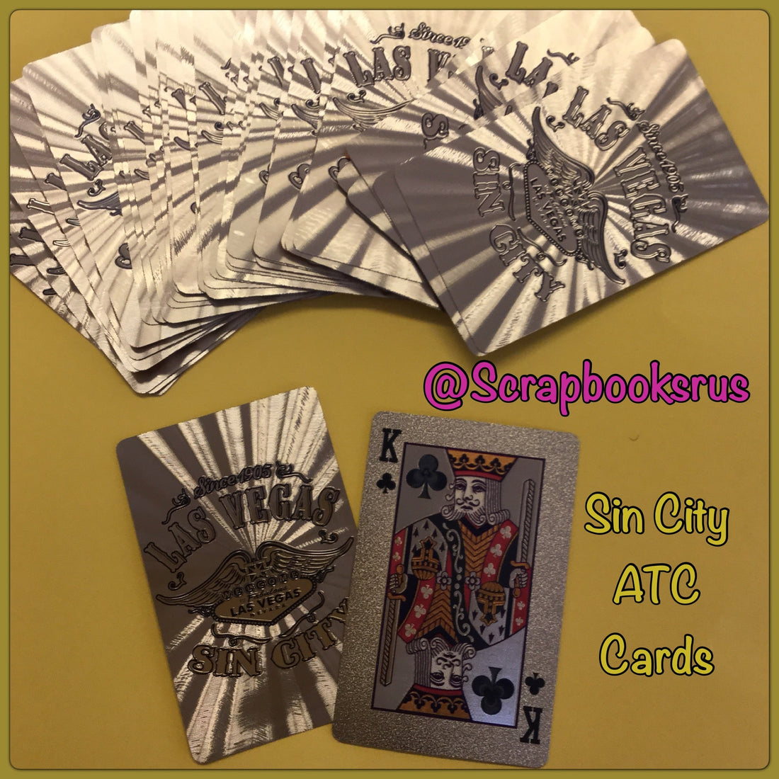 Las Vegas Gold SIN CITY ATC Playing Cards Embellishment Scrapbooksrus