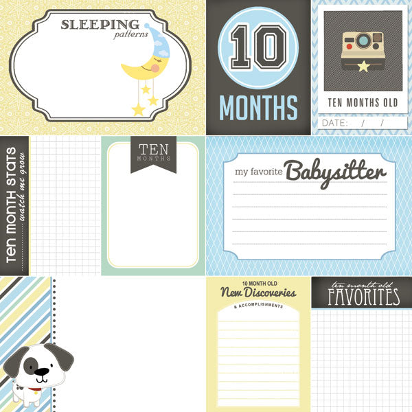 BABY’S FIRST YEAR DS Journal 12X12 Boy Paper Kit