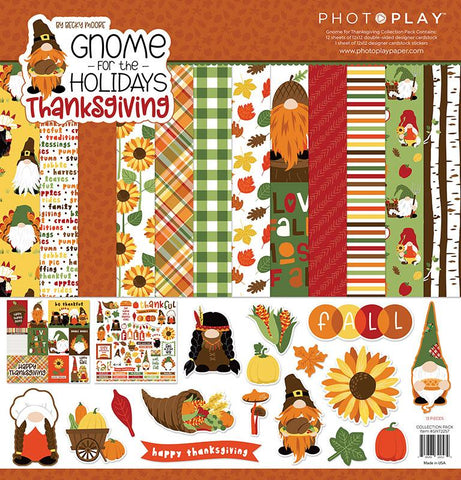 Photoplay Gnome For The Holidays THANKSGIVING  12X12 Paper Collection Pack Scrapbooksrus 