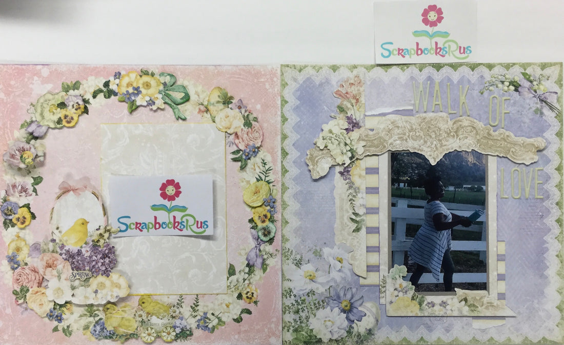 Blue Fern Studios SPRING PARADE JOYFUL SUNRISE Double Layout Page Kits Scrapbooksrus