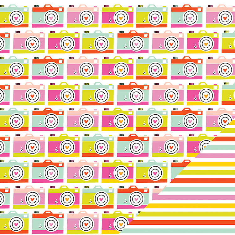 Imaginisce Sunny CAMERA LOVE 12"X12" Travel Scrapbook Paper
