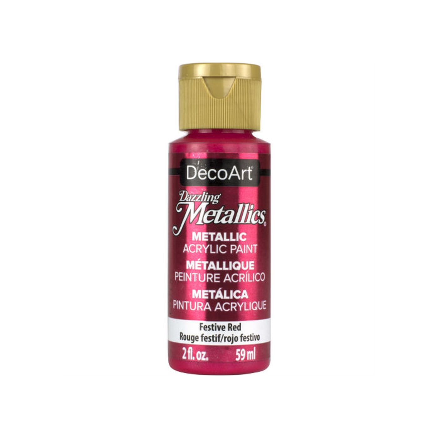 DecoArt FESTIVE RED Metallic Acrylic Paint Scrapbooksrus 