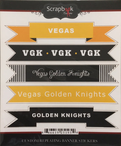 VEGAS GOLDEN KNIGHTS Banner Stickers 5 pc Scrapbook Customs Scrapbooksrus 