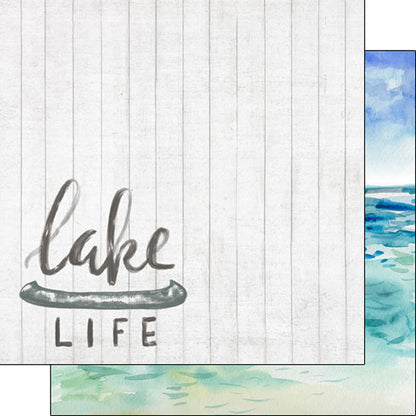 NPWC Comp. 8 LAKE LIFE &amp; LAKE Watercolor Double Sided 12X12 Paper Scrapbook CustomsScrapbooksrus 
