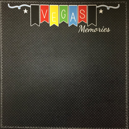 Magical VEGAS MEMORIES DOTS  Blue and Green 12X12 Scrapbook Paper Scrapbooksrus 