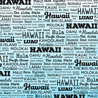 HAWAII  POSTAGE MAP - BLUE Double Sided 12&quot;X12&quot; Scrapbook Travel Paper Scrapbooksrus 
