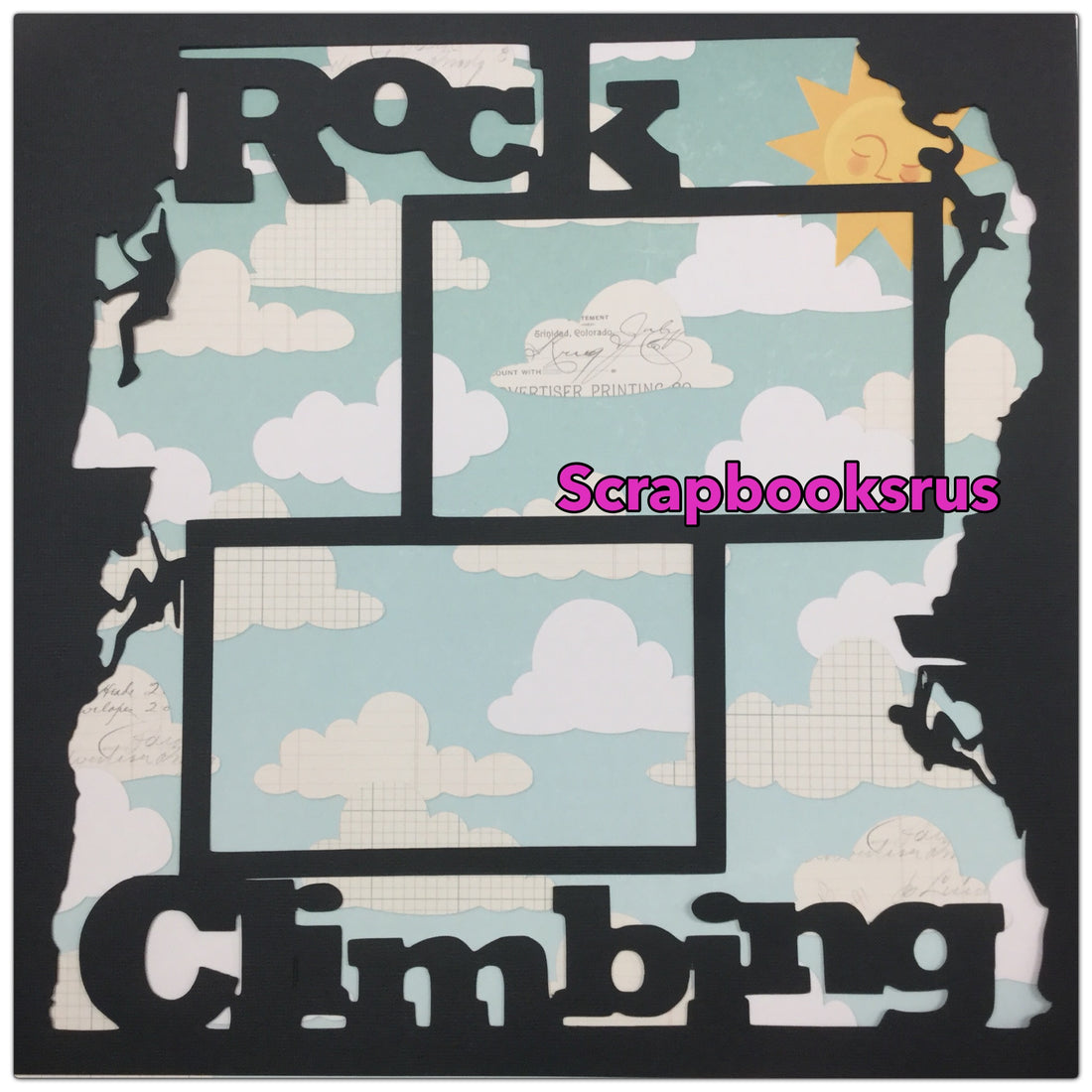 Page Frame ROCK CLIMBING 12"x12" Scrapbook Overlay