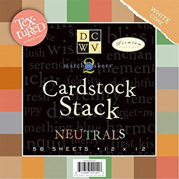 DCWV Cardstock Stack NEUTRALS Paper Pad 12"x12"