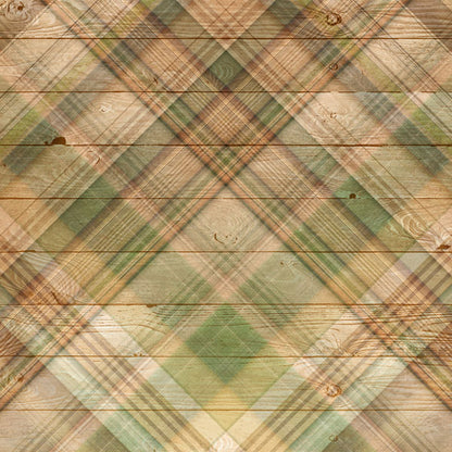 GREEN WOOD PLAID DS BACKGROUND 12x12 Scrapbook Paper Scrapbooksrus 