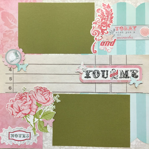 Premade Scrapbook Pages YOU AND ME (2) 12"x12" Layout Scrapbooksrus 