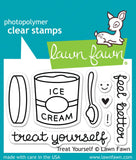 Lawn Fawn TREAT YOURSELF Clear Stamps 8pc