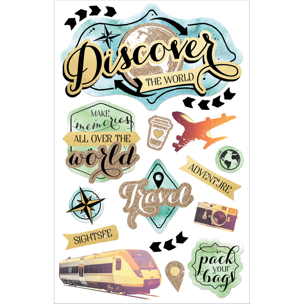 Paper House 3D DISCOVER the WORLD Stickers 14pc