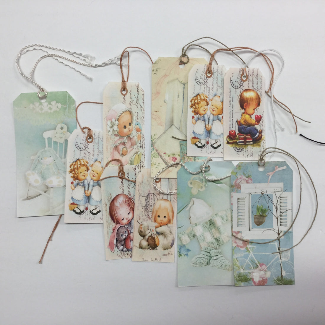 Tags &amp; Ephemera 10pc SHABBY CHIC BABY SETB Scrapbooksrus 