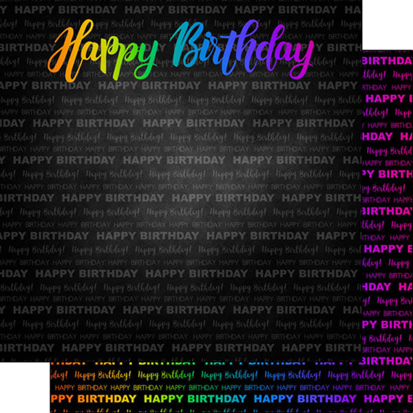 NEON HAPPY BIRTHDAY DS 12&quot;X12&quot; Paper Scrapbooksrus 