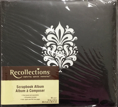 Recollections WHITE FLOURISH 12"X12" Scrapbook Album Scrapbooksrus 