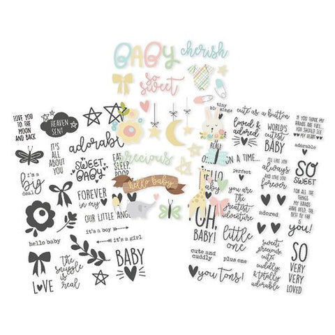 Simple Stories OH BABY! Clear Stickers 3 4x6 Sheets Scrapbooksrus 
