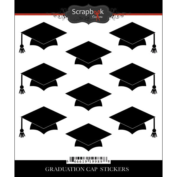 Scrapbook Customs GRADUATION CAP Stickers 9pc Scrapbooksrus 