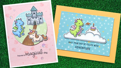Lawn Fawn LITTLE DRAGON Clear Stamps 3&quot;X2&quot; 10pc Scrapbooksrus 