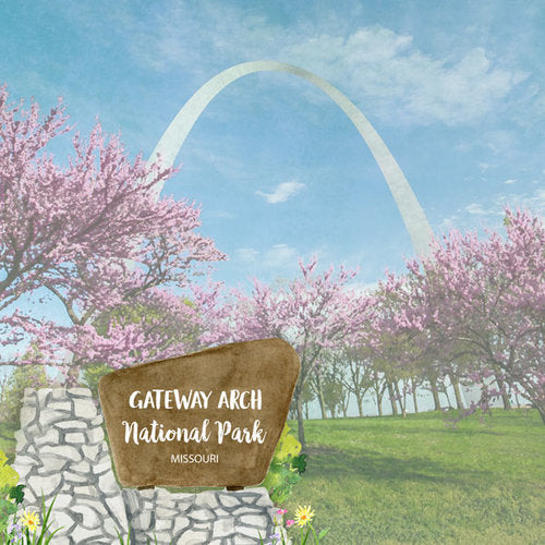 GATEWAY ARCH National Park Watercolor 12&quot;X12&quot; Paper Scrapbooksrus 