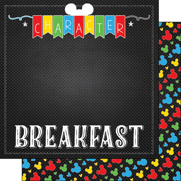 Disney CHARACTER BREAKFAST BANNER DS 12&quot;X12&quot; Paper Scrapbooksrus 