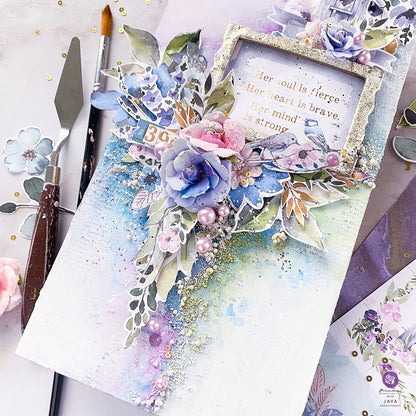 Prima Watercolor Floral EPHEMERA Die Cuts 62pc