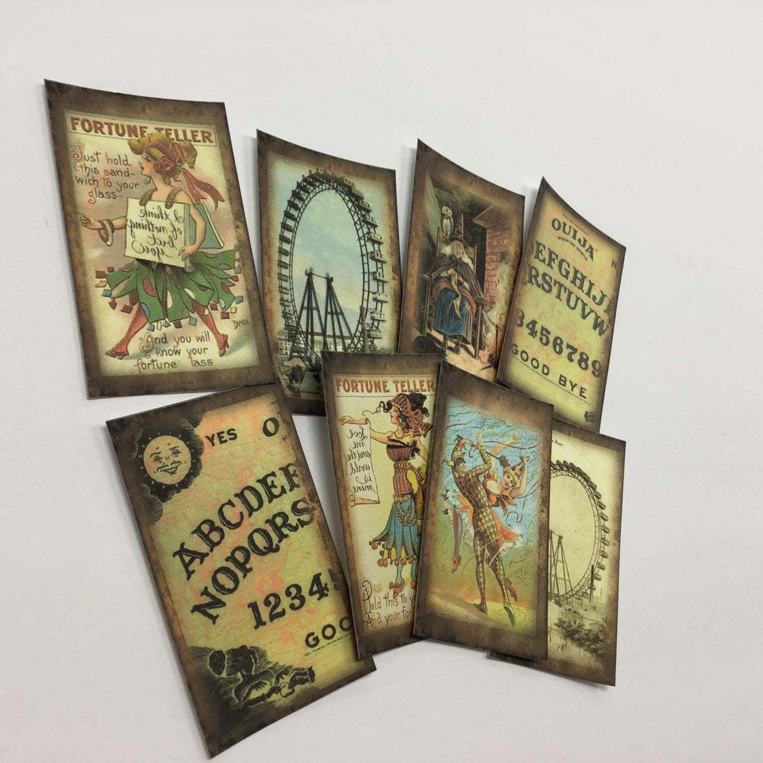 Tags &amp; Ephemera 10pc VINTAGE FORTUNE CIRCUS Scrapbooksrus 