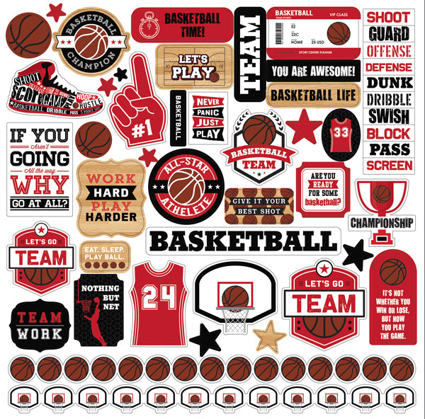 Echo Park  12&quot;x12&quot; BASKETBALL 13pc COLLECTION KIT Scrapbooksrus 