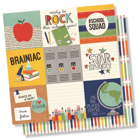 Simple Stories School Rocks! 4x4 ELEMENTS 12x12 Scrapbook Paper Scrapbooksrus 