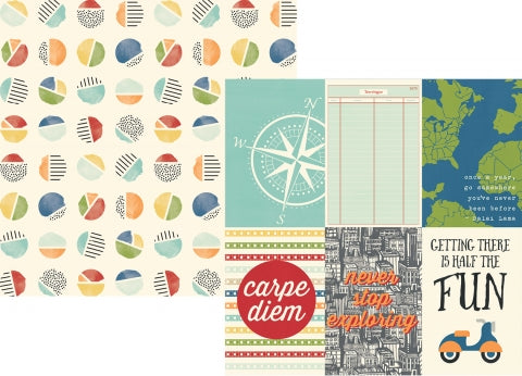 Simple Stories Travel Notes 4x6 VERTICAL ELEMENTS 12x12 Scrapbook Paper Scrapbooksrus 