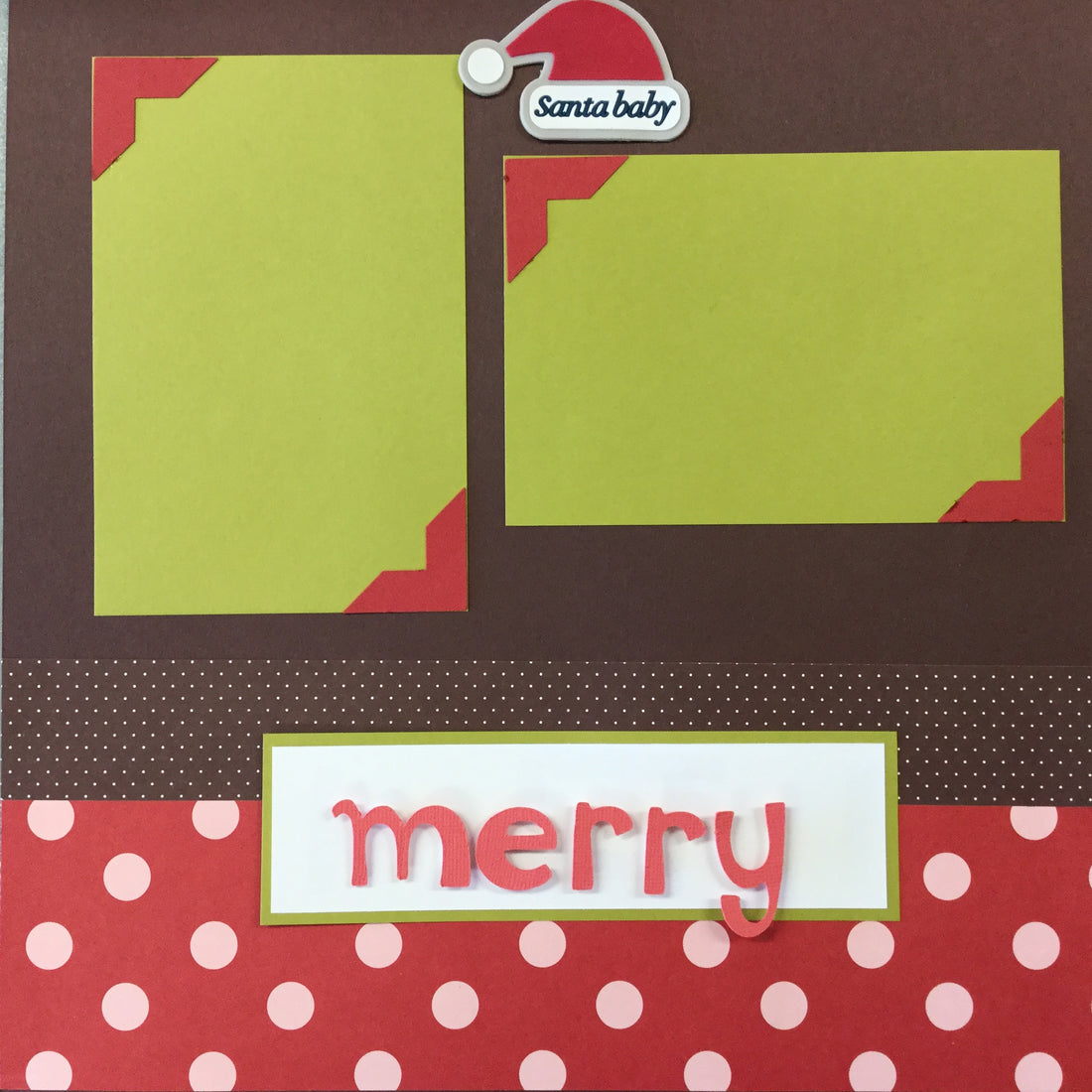 $5.00 Premade Pages SANTA BABY  (2) 12"X12" Scrapbook Pages Scrapbooksrus