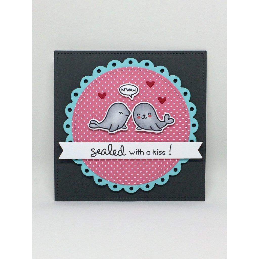 Lawn Fawn SEALED WITH A KISS Clear Stamps 3"X2" 7pc Scrapbooksrus