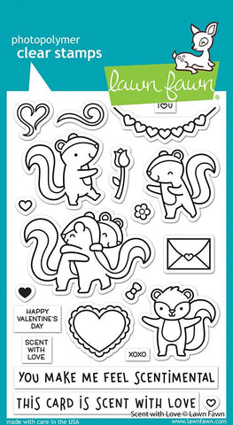 Lawn Fawn SCENT WITH LOVE Clear Stamps 21pc Scrapbooksrus 