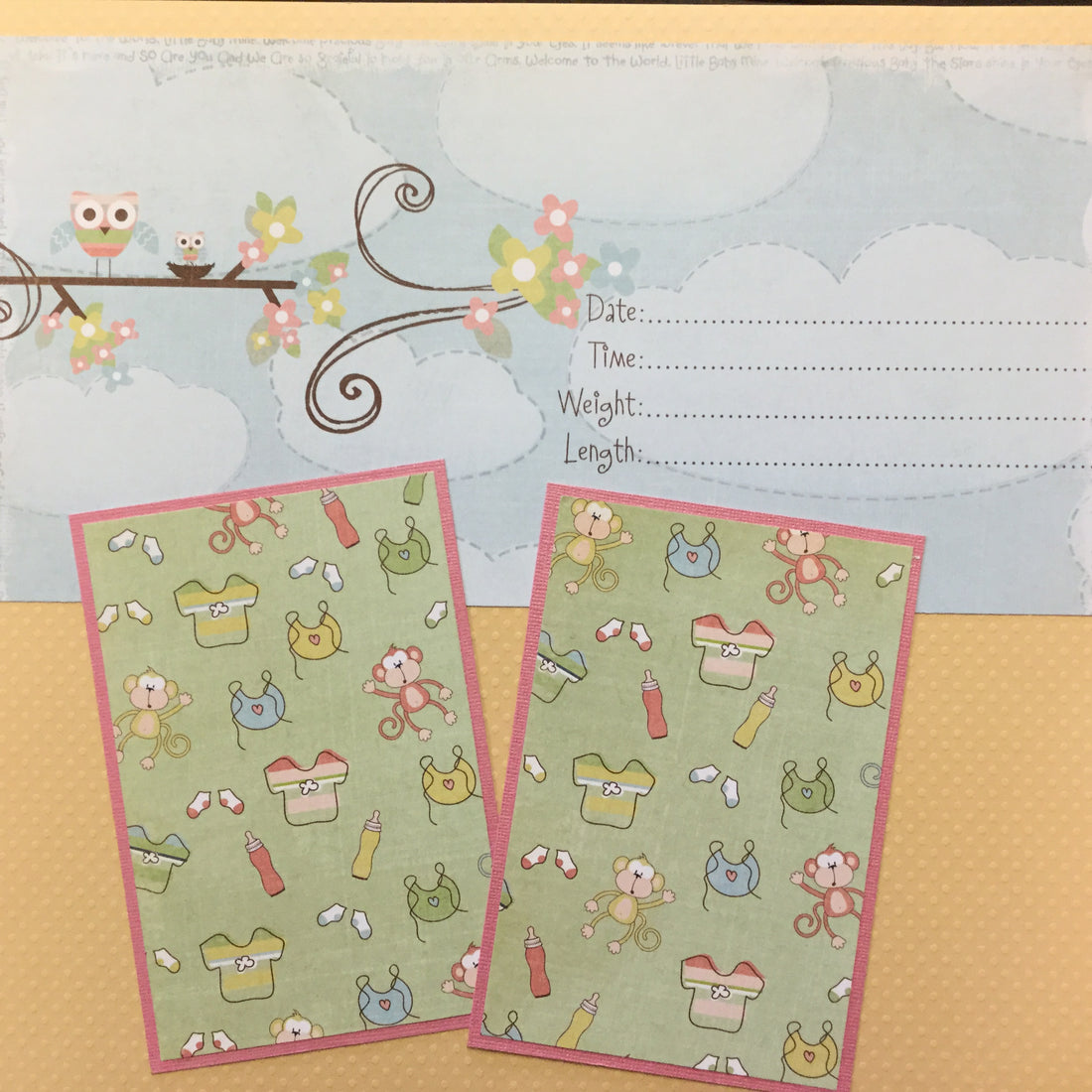 Premade Scrapbook Page NEWBORN BABY (2) 12&quot;x12&quot; Layout Scrapbooksrus 