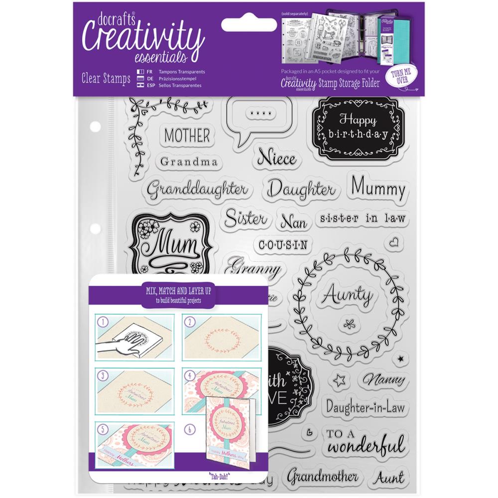 DoCrafts Creativity Essentials FEMALE FAMILY Clear Stamps