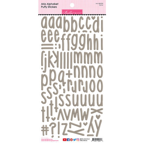 Bella Blvd OYSTER Aria Alphabet Puffy Stickers Scrapbooksrus 