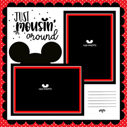 Disney MOUSIN’ AROUND LAYOUT LEFT DS 12&quot;X12&quot; Paper Scrapbooksrus 